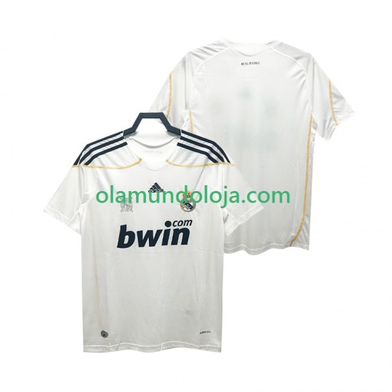 Camisola Real Madrid 2009 Retro Homem Equipamento Primeiro 2010 Manga Curta